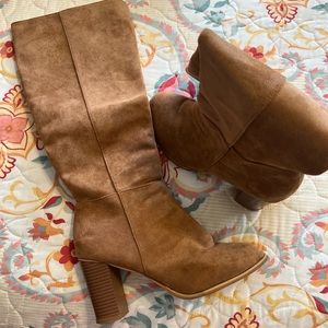 Tall faux suede boots